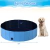 63 Inch Foldable Leakproof Dog Pet Pool Bathing Tub Kiddie Pool for Dogs Cats and Kids